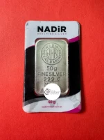 خرید شمش نقره ندیر 50 گرمی