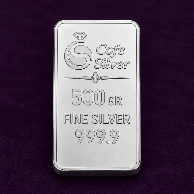 شمش نقره 500 گرمی کافه سیلور شمش نقره 500 گرمی کافه سیلور